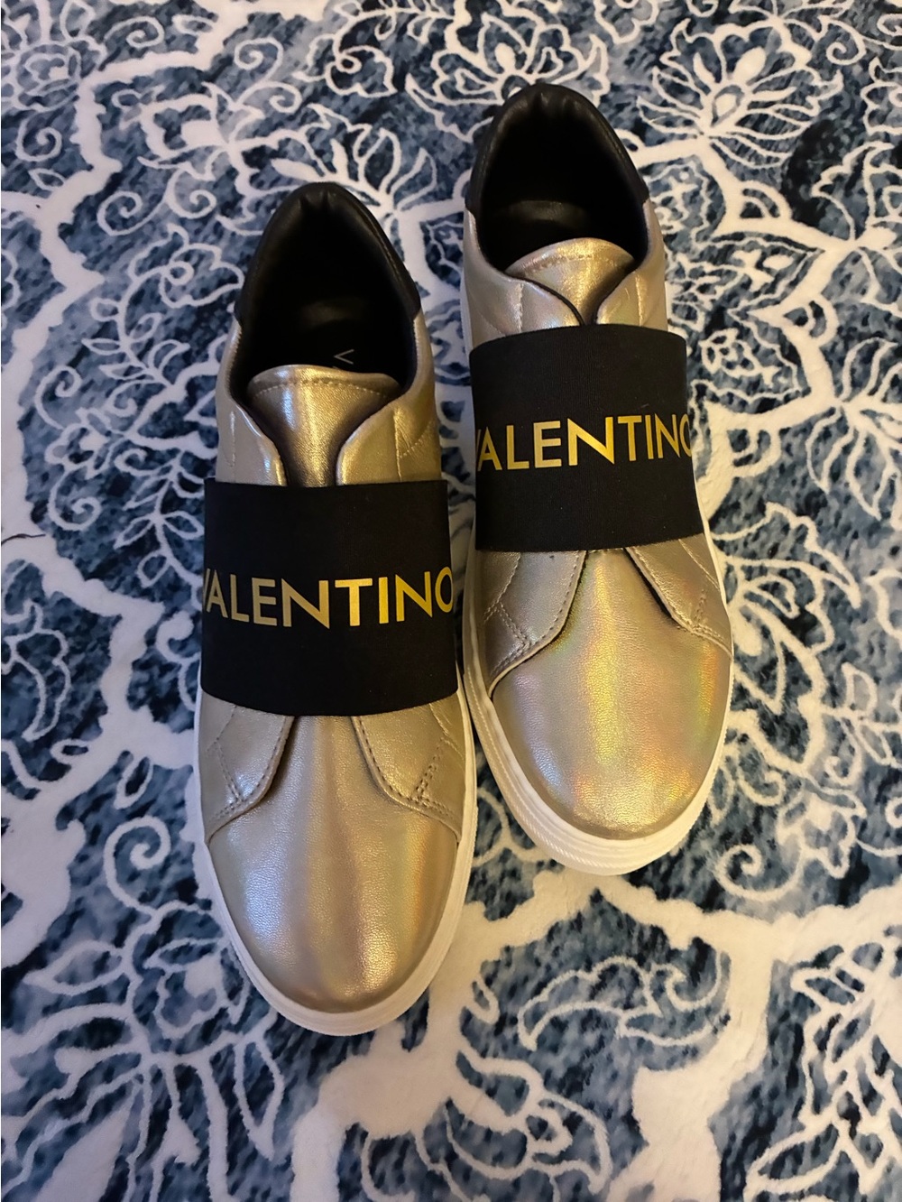 Valentino women’s Gold Slip-On Sneakers